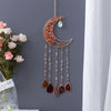 Flaming Red Moon Shape Dream Catcher with Healing Agate