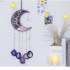 Purple Crystal Moon Shape Dream Catcher with Healing Agate