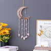 Pink Moon Shape Dream Catcher with Healing Crystals