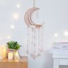Pink Moon Shape Dream Catcher with Healing Crystals
