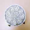 Preserved Roses Leather Style Bouquet – 9 Roses – White