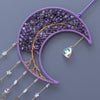 Purple Crystal Moon Shape Dream Catcher with Healing Agate