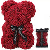 Burgundy Rose Bear with Ribbon-25cm