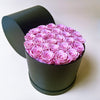 Preserved Roses Box – Round – Pink –  26 Roses