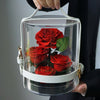 Crimson Voyage Preserved Roses Suitcase Acrylic Box