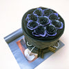 Preserved Roses Leather Style Bouquet– 9 Roses – Galaxy Dark