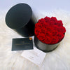 Preserved Roses Box – Round – Red –  18 Roses