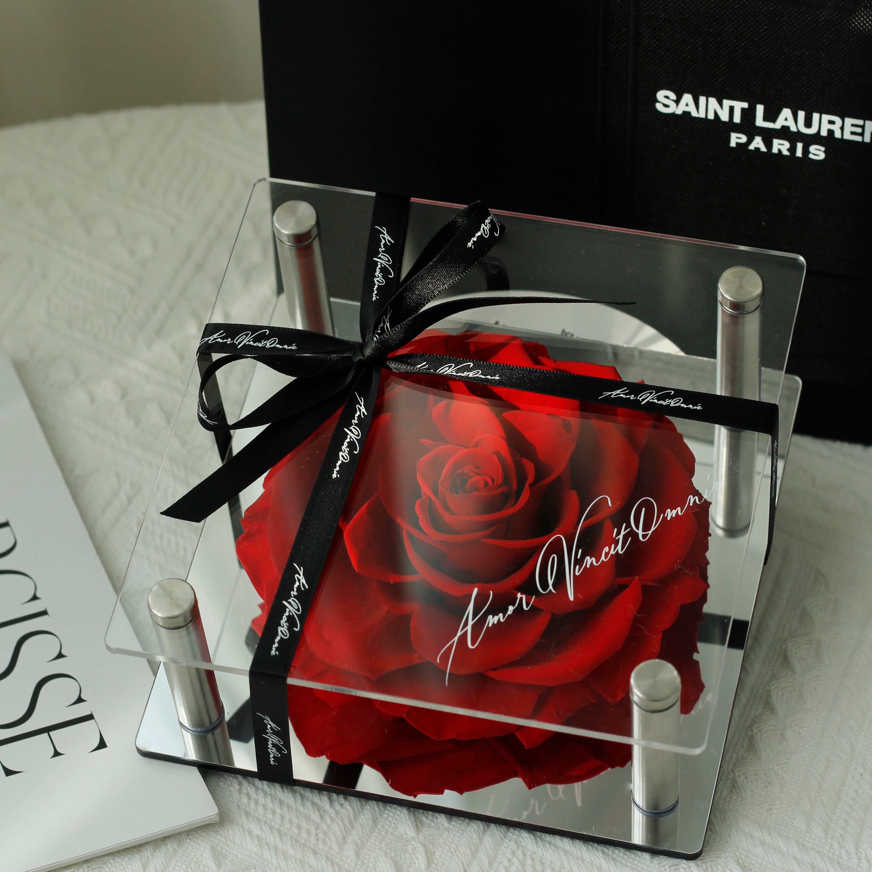 Classic Red Preserved Rose with Acrylic Cover
