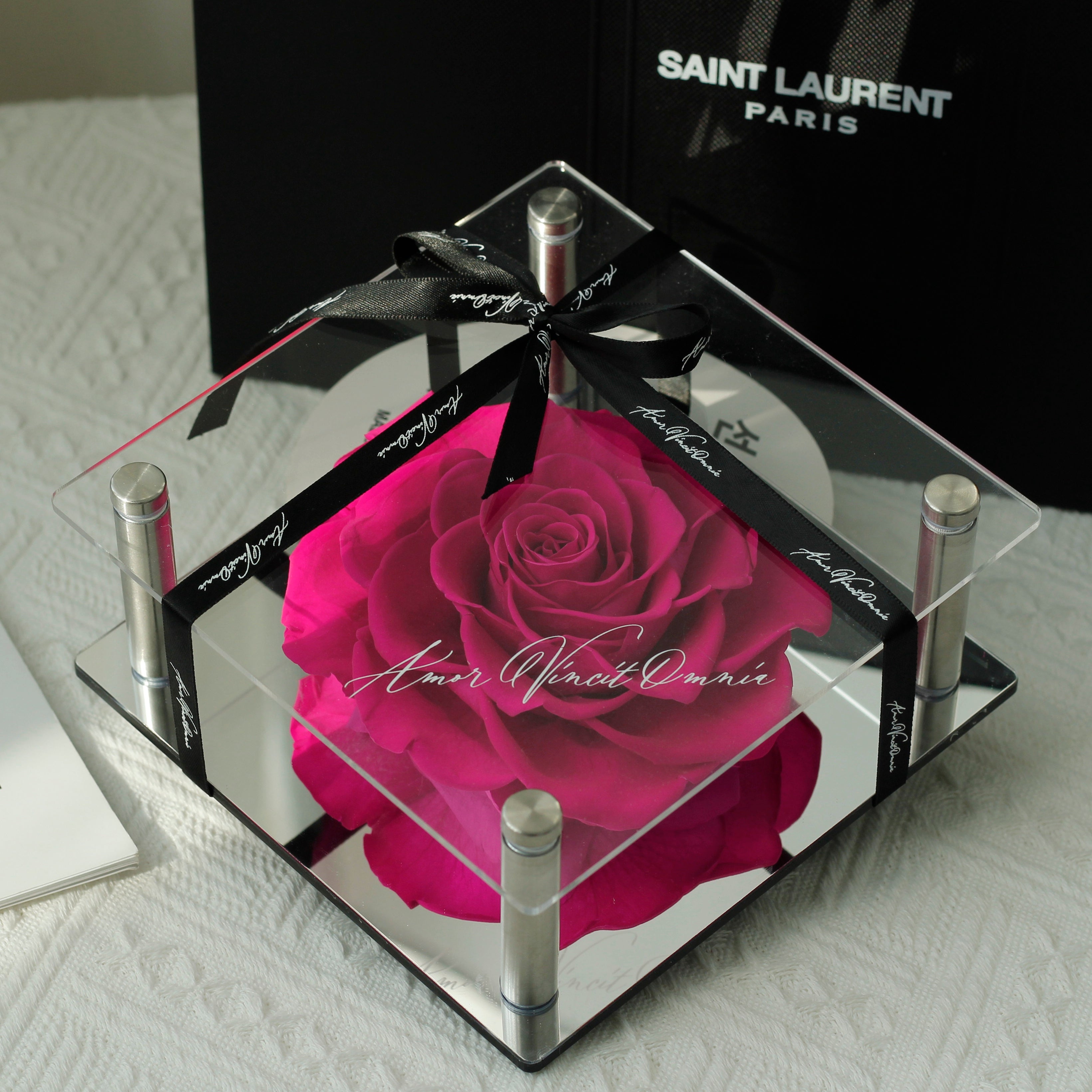 Preserved Rose in Acrylic Box – Floyd Hot Pink