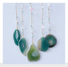 Jade Colour Moon Shape with Healing Green Agates