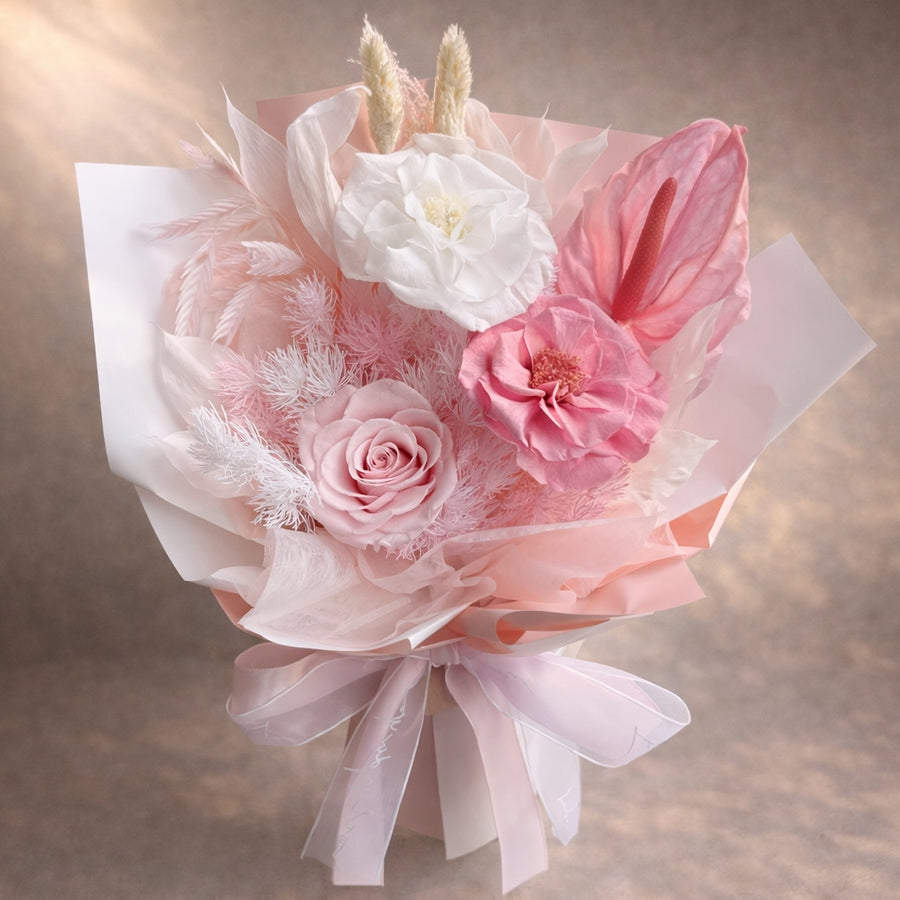 preserved roses gift bouquet pink, Australia