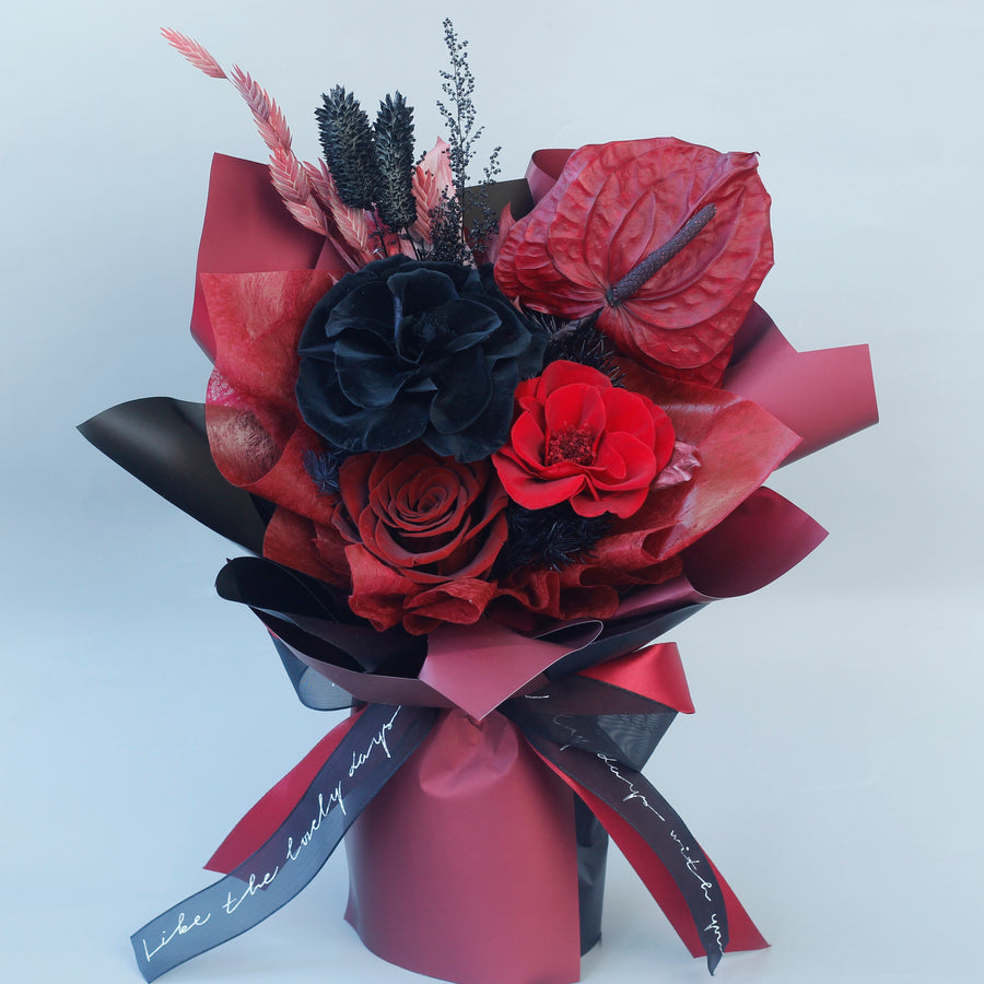 The Anthurium Bloom - Eternal Rose Bouquet