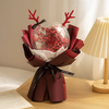 Crimson Glow Transparent Bubble Bobo Ballon-Preserved Flower Bouquet