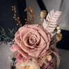 real preserved rose pink close up, natural petal texture