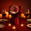 Crimson Glow Transparent Bubble Balloon Preserved Rose Bouquet