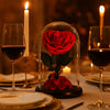 Preserved Rose Glass Dome – Heart Shape – Red