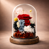 red preserved rose glass dome, luxury gift, ready to gift