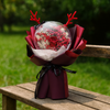 Crimson Glow Transparent Bubble Balloon Preserved Rose Bouquet