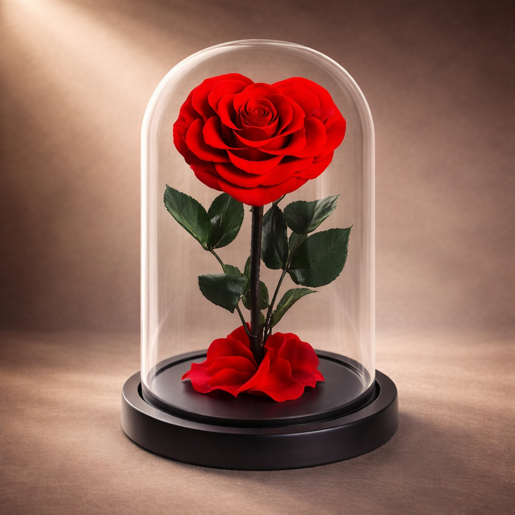 preserved rose dome red heart shaped, luxury gift, real rose preserved, Australia