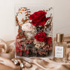 Crimson Blush Preserved Roses Arrangement Box
