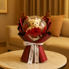 Bear Love Transparent Bubble Balloon Preserved Rose Bouquet