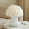 Preserved Roses Arrangement in White Ceramic Vase – White Roses