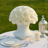 Preserved Roses Arrangement in White Ceramic Vase – White Roses