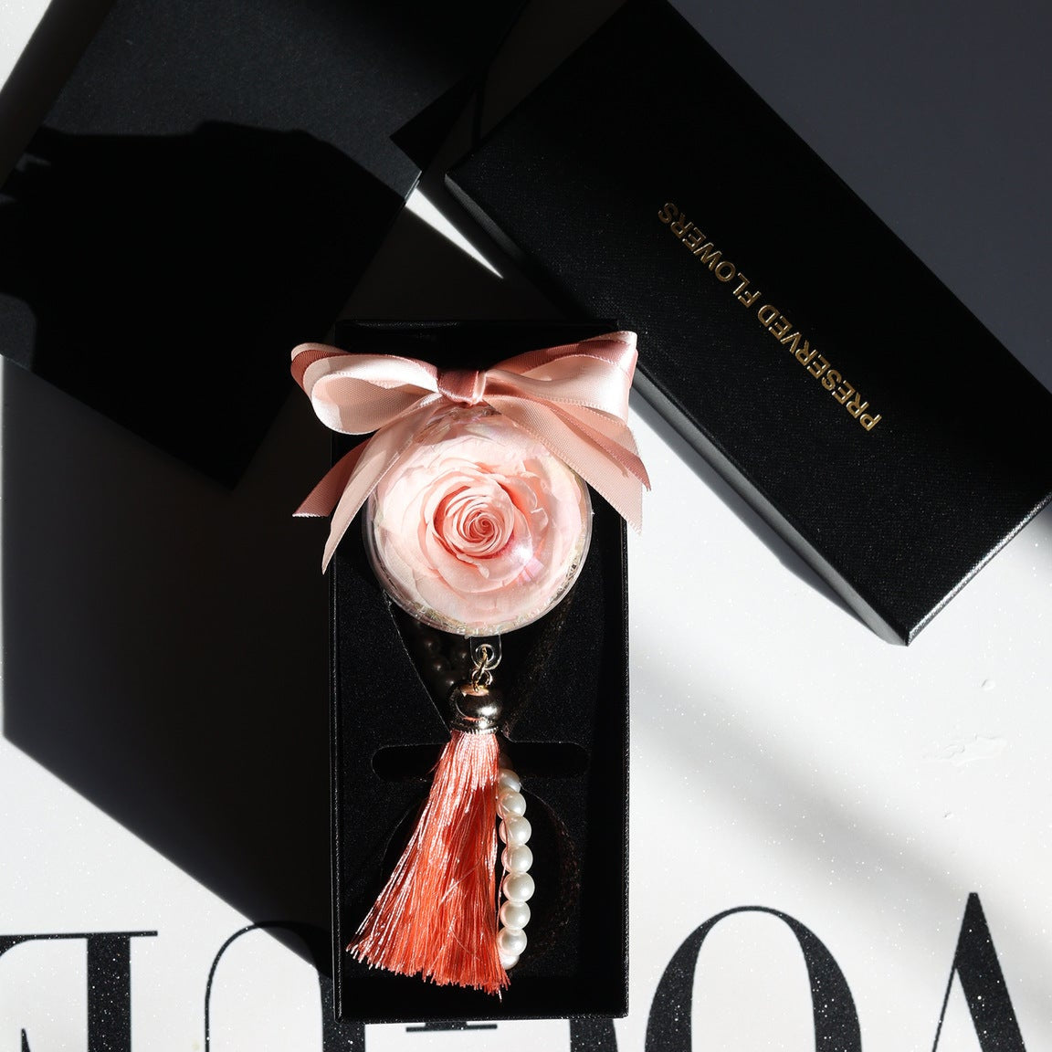 Preserved Rose Hanging Gift Set - Soft Pink