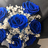 close up preserved blue rose gift australia