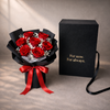 Preserved red rose bouquet with black gift box australia