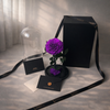 luxury preserved purple rose gift set, no wrapping needed, ready to gift