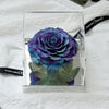 Giant Preserved Rose in Acrylic Box – Galaxy Blue