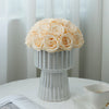 Preserved Roses Arrangement in White Ceramic Vase – Champagne Roses