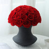 Preserved Roses Arrangement in Black Ceramic Vase – Red Roses