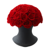 Preserved Roses Arrangement in Black Ceramic Vase – Red Roses