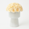 Preserved Roses Arrangement in White Ceramic Vase – Champagne Roses