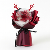 Crimson Glow Transparent Bubble Balloon Preserved Rose Bouquet