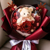 Bear Love Transparent Bubble Balloon Preserved Rose Bouquet